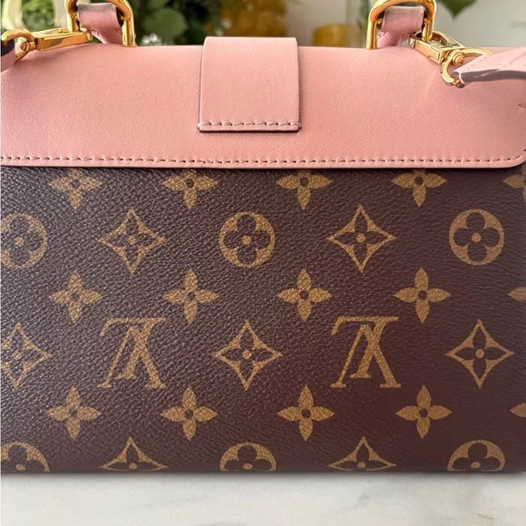 Authentic Louis Vuitton Brown Monogram & Pink Top-Handle Satchel - Picture 5 of 7